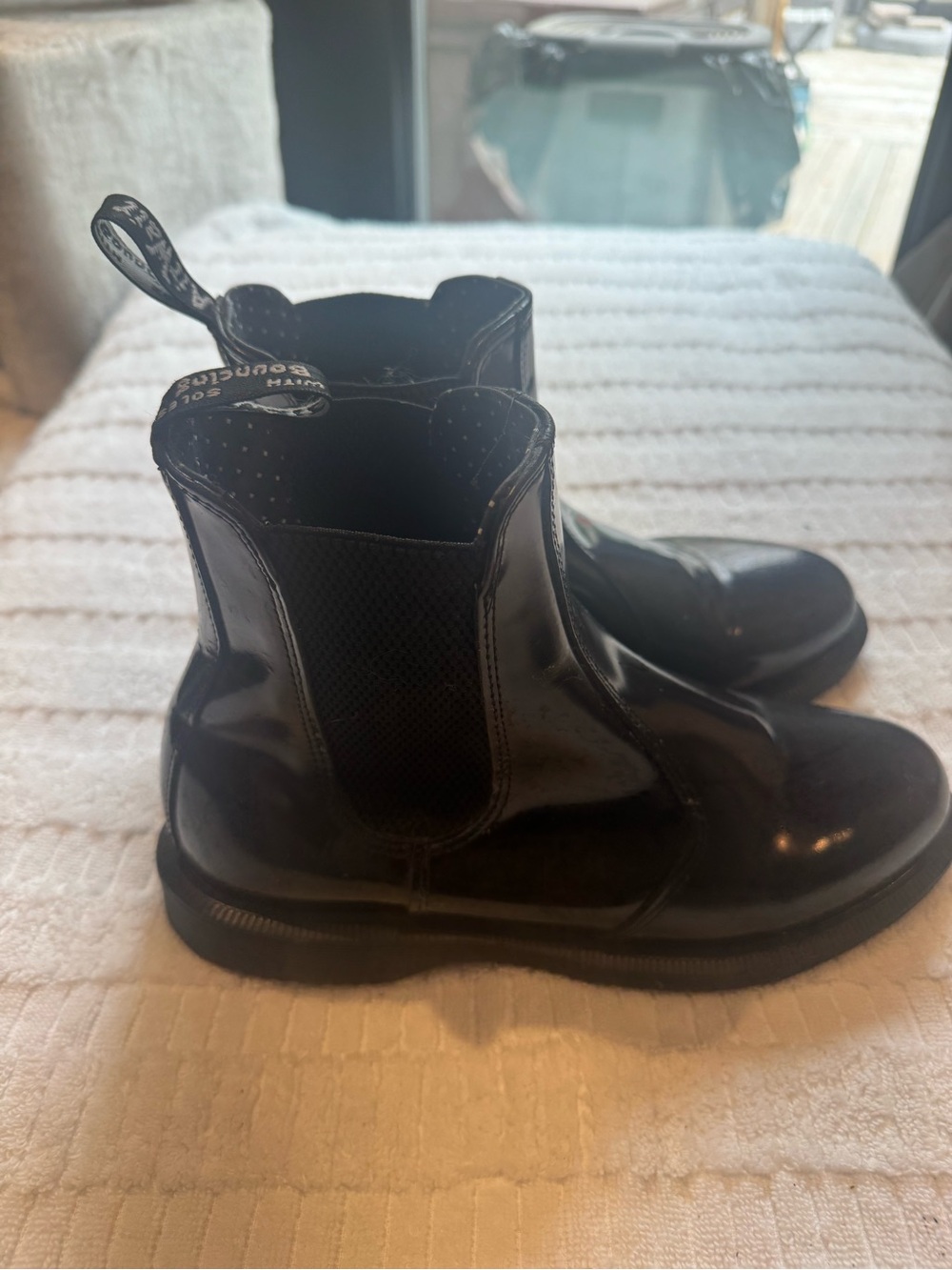 Dr. Martens Black Patent Chelsea Ankle Boots